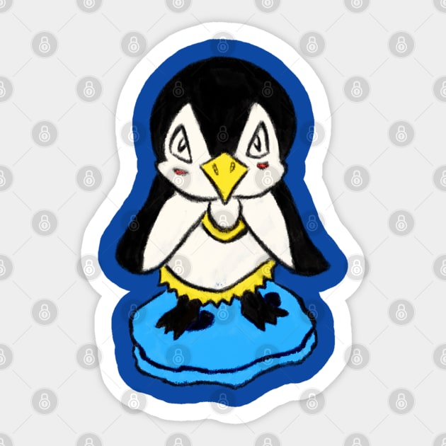 Little baby penguin sketch colour Sticker by Andrew Hau